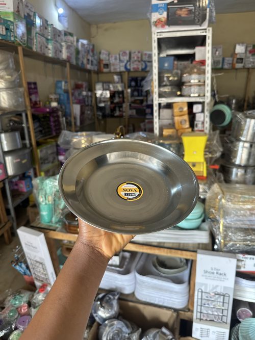 Nova Stainless Flat Plate -22cm (Plain Design)