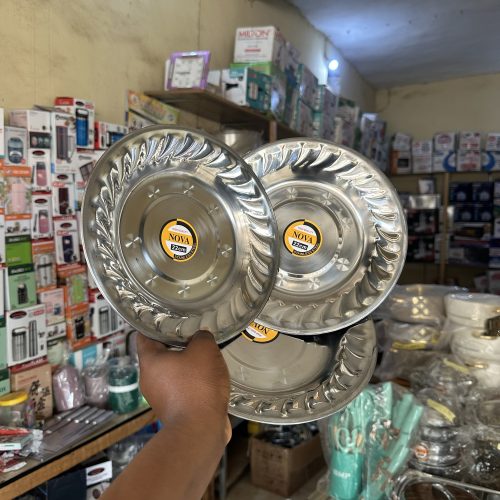 Nova Stainless Flat Plate -22cm (Flower Design)