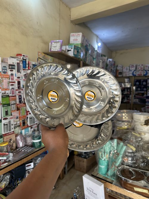 Nova Stainless Flat Plate -22cm (Flower Design)