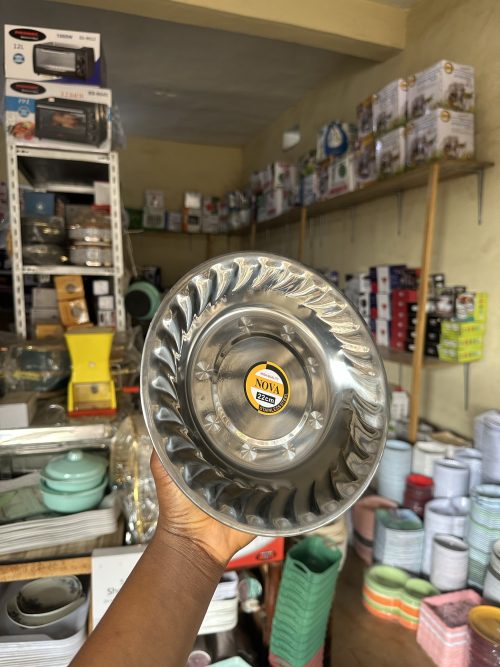 Nova Stainless Flat Plate -22cm (Flower Design)