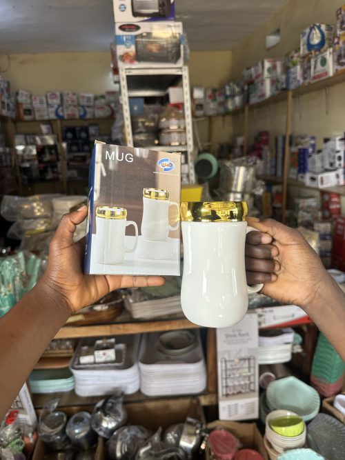 Mirror Mug White - Mug cup with Mirror cover (white colour)