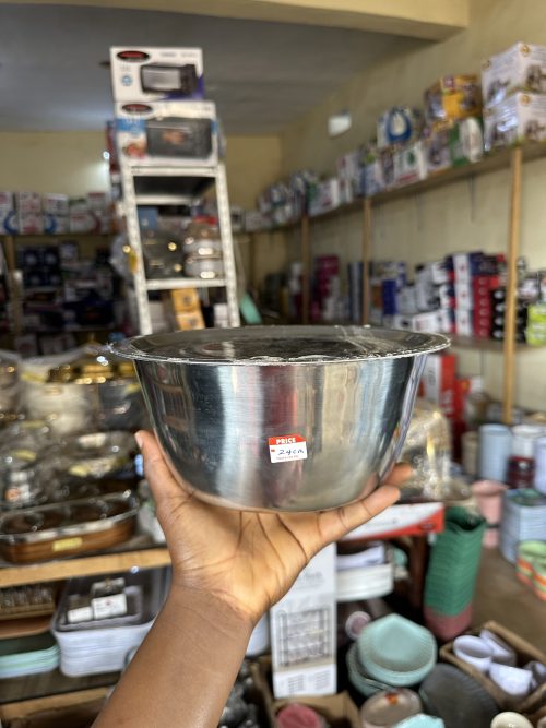 Stainless Bowl plate with Cover – Finger Gold 24cm
