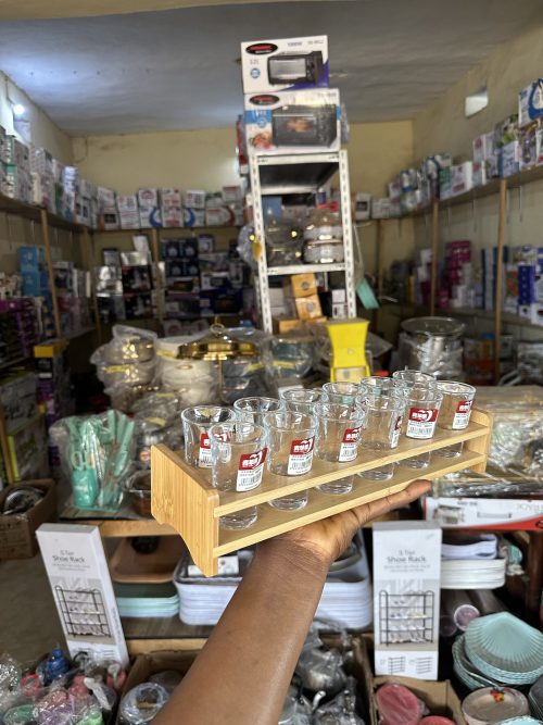 12 pieces Shot Cup with Wooden Rack