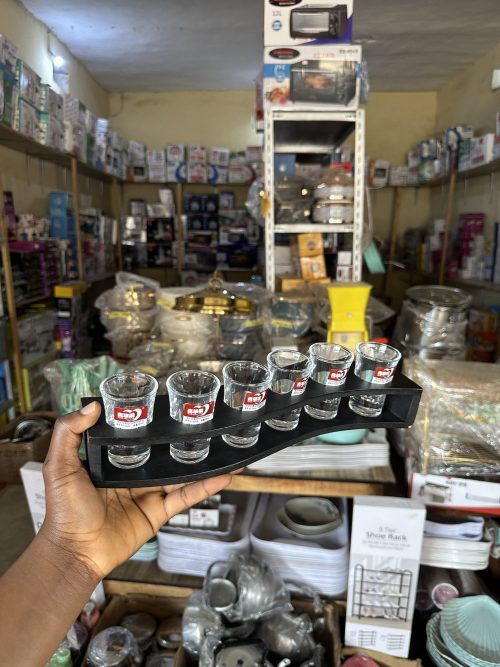 6 pieces Shot Cup with Wooden Rack