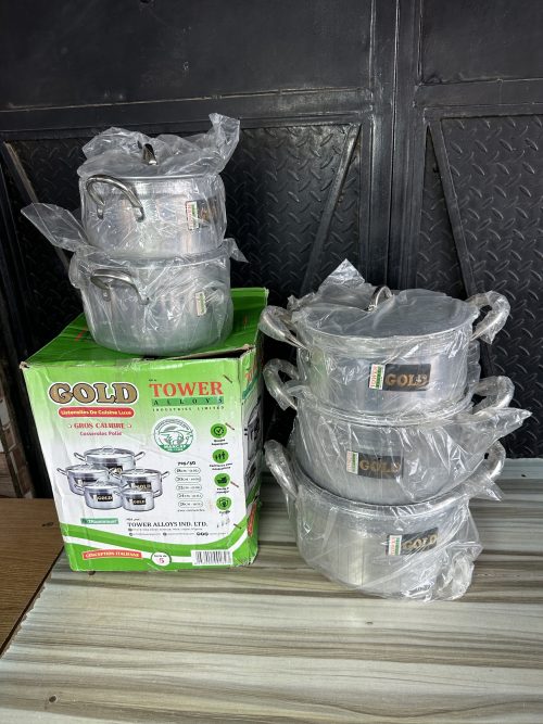Tower Gold Cooking Pot Set 5 pieces