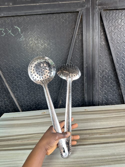 Stainless Cooking Spoon Perforated Skimmer long - 15 inches