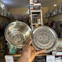Stainless Bowl plate with Cover - Finger Gold 18cm