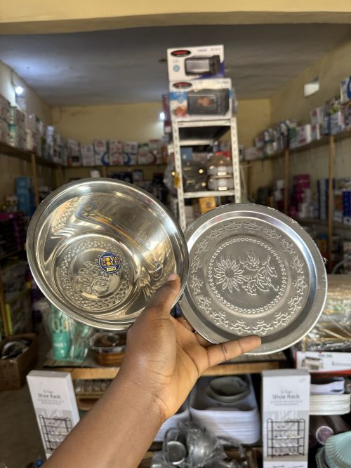 Stainless Bowl plate with Cover - Finger Gold 18cm