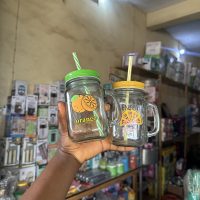 Glass Straw Cup with Handle - 1 piece