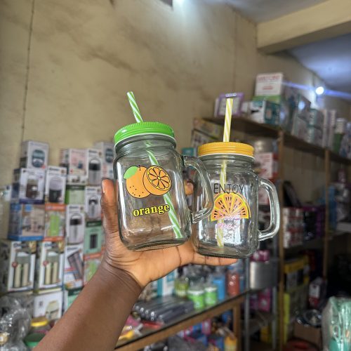 Glass Straw Cup with Handle - 1 piece
