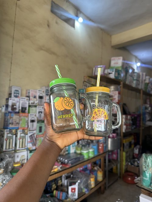 Glass Straw Cup with Handle - 1 piece
