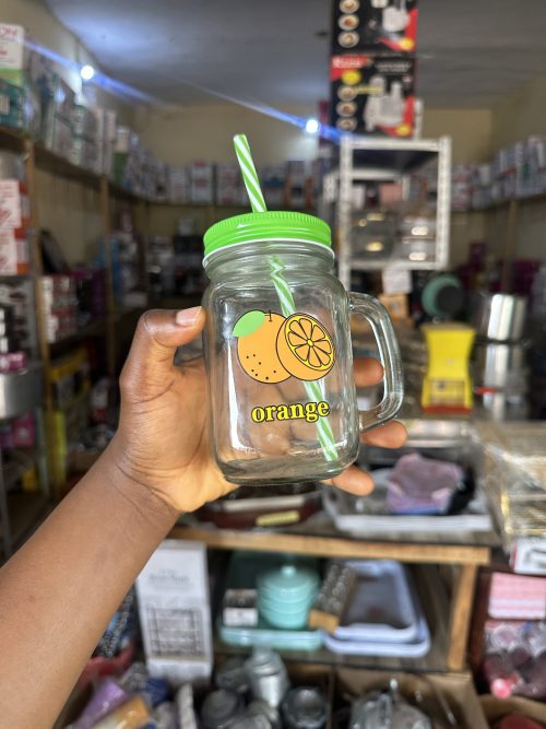 Glass Straw Cup with Handle - 1 piece