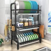Dish drainer 3 layer Iron Plate Rack - Multifunctional Bowl Rack
