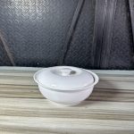 White Ceramic Bowl with Cover Big size - without carton