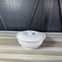 White Ceramic Bowl with Cover Big size - without carton