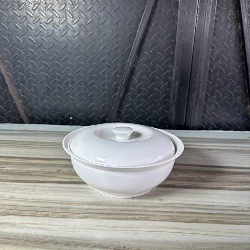 White Ceramic Bowl with Cover Big size - without carton