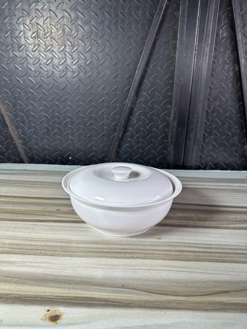 White Ceramic Bowl with Cover Big size - without carton