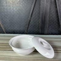 White Ceramic Bowl with Cover Big size - without carton