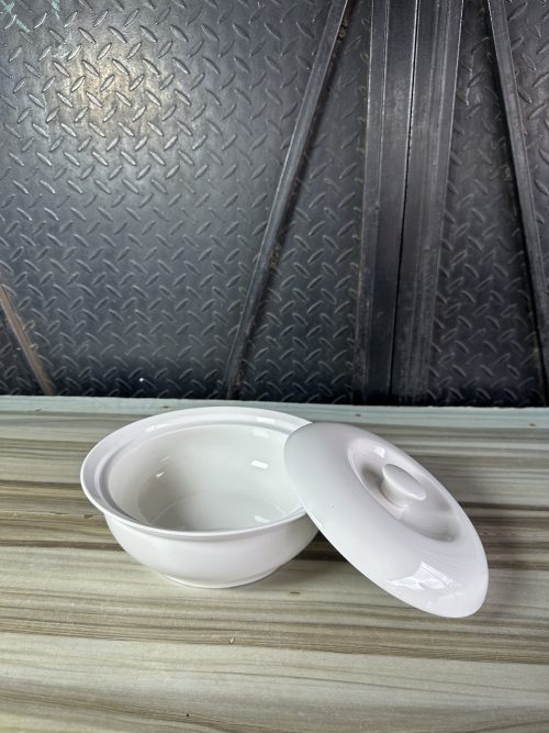 White Ceramic Bowl with Cover Big size - without carton