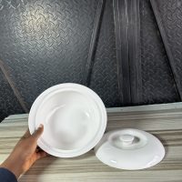 White Ceramic Bowl with Cover Big size - without carton