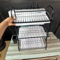 Dish drainer 3 layer Iron Plate Rack - Multifunctional Bowl Rack