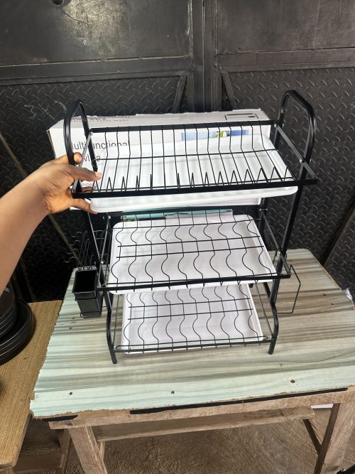 Dish drainer 3 layer Iron Plate Rack - Multifunctional Bowl Rack