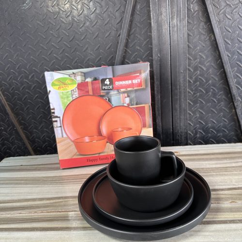 4 pieces Ceramic Dinner Set – Black