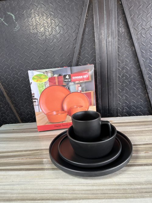 4 pieces Ceramic Dinner Set – Black