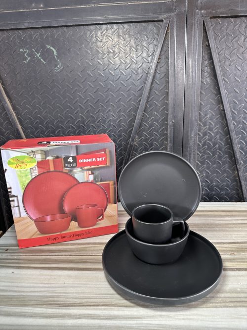 4 pieces Ceramic Dinner Set – Black