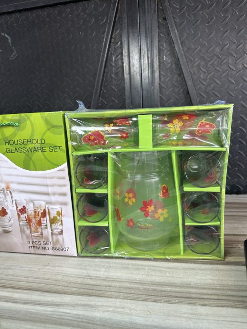 Glass Cup and Jug – 9 pcs Set