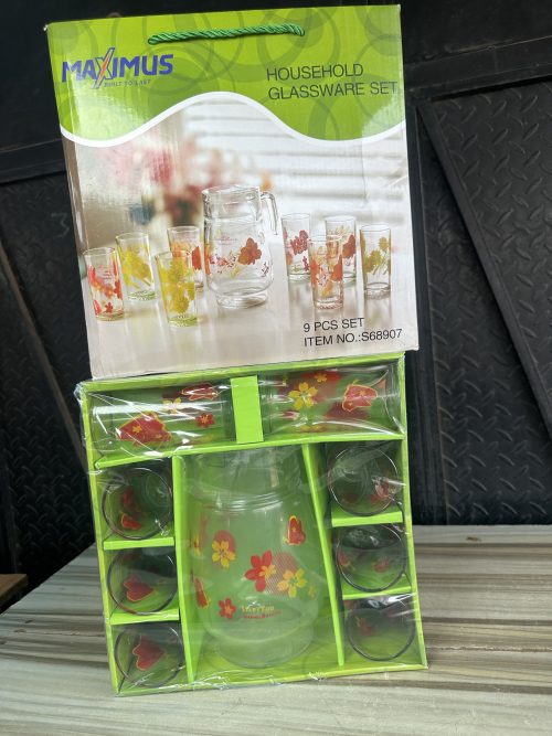 Glass Cup and Jug – 9 pcs Set