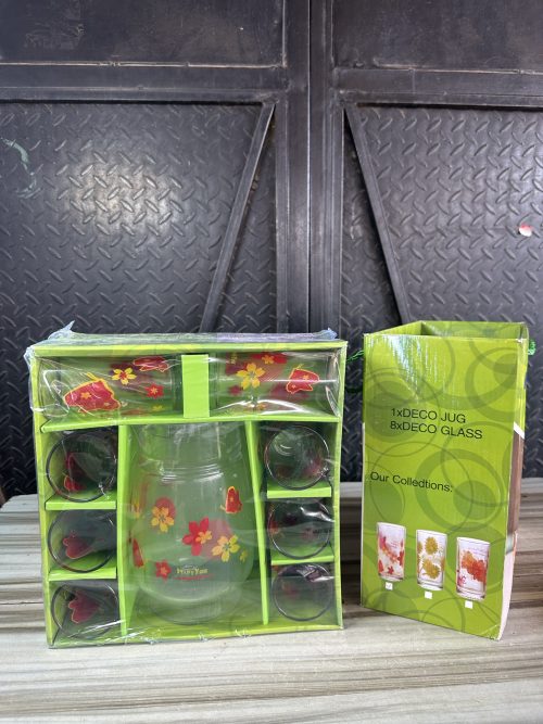 Glass Cup and Jug – 9 pcs Set